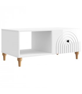 vidaXL Coffee Table High Gloss White 90 x 50 x 40 cm Engineered Wood — V0672158217