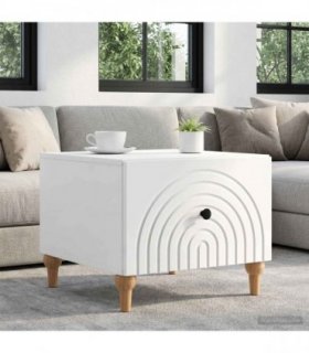 vidaXL Coffee Table High Gloss White 49 x 50 x 40 cm Engineered Wood — V0672158225