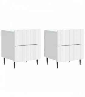vidaXL Bedside Cabinet 2 pcs White 43 x 34.5 x 49.5 cm Engineered Wood