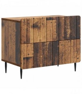 vidaXL Bedside Cabinet Old Wood 62 x 34.5 x 49.5 cm Engineered Wood