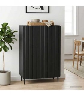 vidaXL Sideboard Black 66 x 34.5 x 92 cm Engineered Wood
