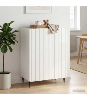 vidaXL Sideboard High Gloss White 66 x 34.5 x 92 cm Engineered Wood — V0672158251