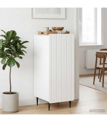 vidaXL Sideboard High Gloss White 34.5 x 33 x 92 cm Engineered Wood