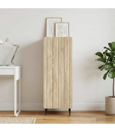 vidaXL Sideboard Sonoma Oak 34.5 x 33 x 92 cm Engineered Wood