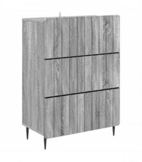 vidaXL Drawer Cabinet Grey Sonoma 66 x 34.5 x 92 cm Engineered Wood
