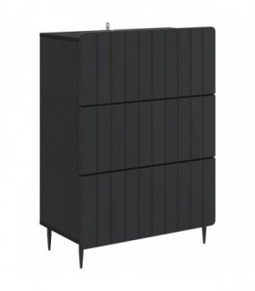 vidaXL Drawer Cabinet Black 66 x 34.5 x 92 cm Engineered Wood