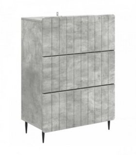 vidaXL Drawer Cabinet Concrete Grey 66 x 34.5 x 92 cm Engineered Wood