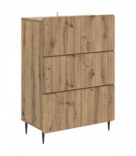 vidaXL Drawer Cabinet Artisan Oak 66 x 34.5 x 92 cm Engineered Wood