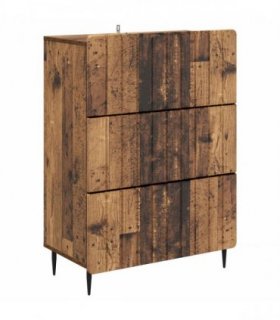 vidaXL Drawer Cabinet Old Wood 66 x 34.5 x 92 cm Engineered Wood