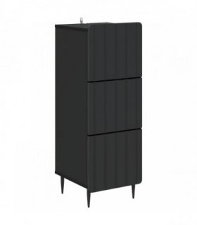 vidaXL Drawer Cabinet Black 33 x 34.5 x 92 cm Engineered Wood