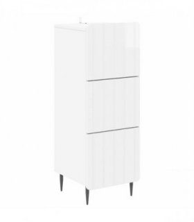 vidaXL Drawer Cabinet High Gloss White 33 x 34.5 x 92 cm