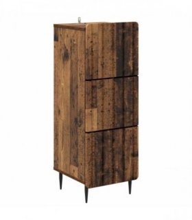 vidaXL Drawer Cabinet Old Wood 33 x 34.5 x 92 cm Engineered Wood