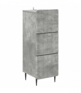 vidaXL Drawer Cabinet Concrete Grey 33 x 34.5 x 92 cm Engineered Wood