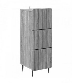 vidaXL Drawer Cabinet Grey Sonoma 33 x 34.5 x 92 cm Engineered Wood