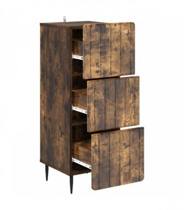 vidaXL Drawer Cabinet Smoked Oak 33 x 34.5 x 92 cm Engineered Wood