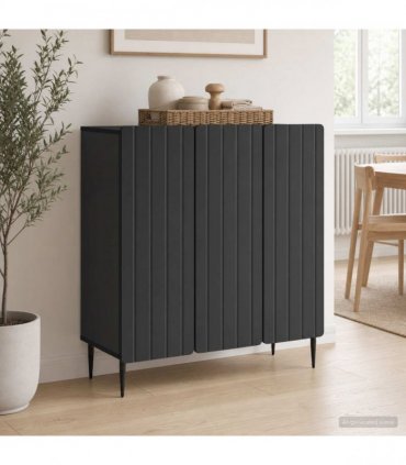 vidaXL Sideboard Black 89 x 34.5 x 82 cm Engineered Wood