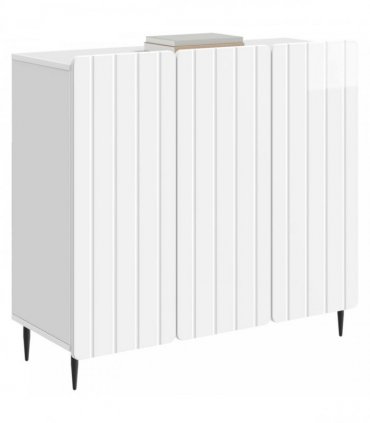 vidaXL Sideboard High Gloss White 89 x 34.5 x 82 cm Engineered Wood