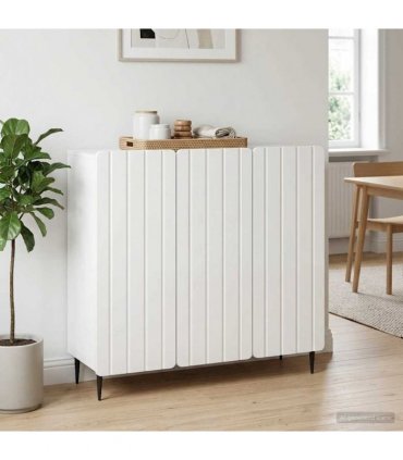 vidaXL Sideboard High Gloss White 89 x 34.5 x 82 cm Engineered Wood