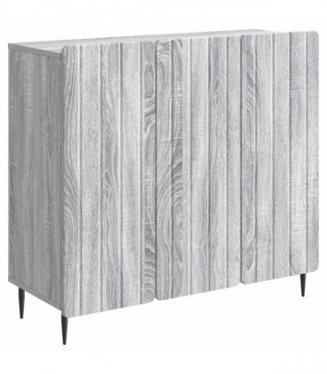 vidaXL Sideboard Grey Sonoma 89 x 34.5 x 82 cm Engineered Wood