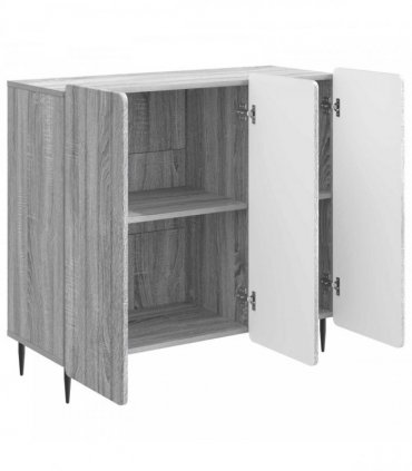 vidaXL Sideboard Grey Sonoma 89 x 34.5 x 82 cm Engineered Wood