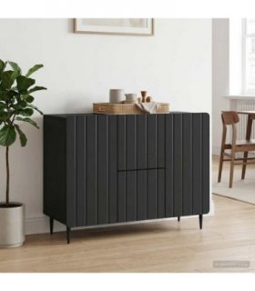 vidaXL Sideboard with Drawer Black 89 x 34.5 x 62 cm Engineered Wood