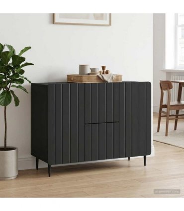 vidaXL Sideboard with Drawer Black 89 x 34.5 x 62 cm Engineered Wood