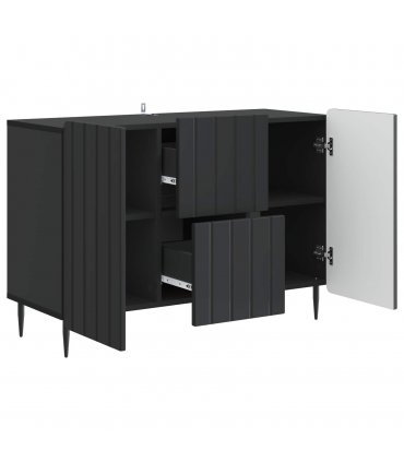 vidaXL Sideboard with Drawer Black 89 x 34.5 x 62 cm Engineered Wood