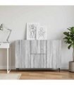 vidaXL Sideboard Grey Sonoma 89 x 34.5 x 62 cm Engineered Wood