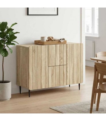 vidaXL Sideboard Sonoma Oak 89 x 34.5 x 62 cm Engineered Wood