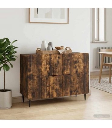 vidaXL Sideboard Smoked Oak 89 x 34.5 x 62 cm Engineered Wood