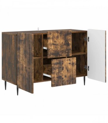 vidaXL Sideboard Smoked Oak 89 x 34.5 x 62 cm Engineered Wood