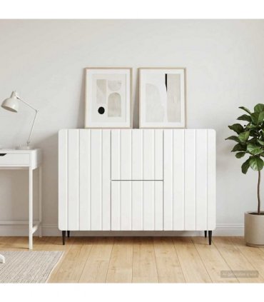 vidaXL Sideboard High Gloss White 89 x 34.5 x 62 cm Engineered Wood