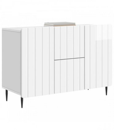 vidaXL Sideboard High Gloss White 89 x 34.5 x 62 cm Engineered Wood