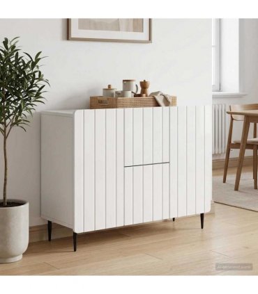 vidaXL Sideboard High Gloss White 89 x 34.5 x 62 cm Engineered Wood