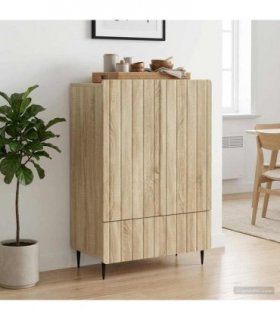 vidaXL Sideboard Sonoma Oak 66 x 34.5 x 97 cm Engineered Wood
