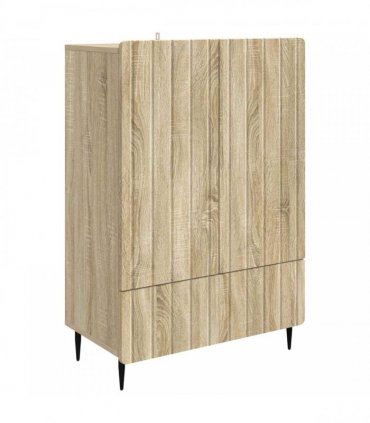 vidaXL Sideboard Sonoma Oak 66 x 34.5 x 97 cm Engineered Wood
