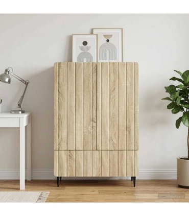 vidaXL Sideboard Sonoma Oak 66 x 34.5 x 97 cm Engineered Wood
