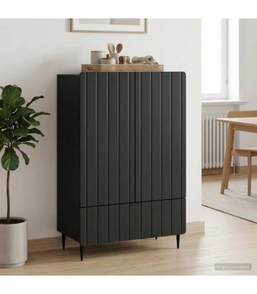 vidaXL Sideboard with Drawer Black 66 x 34.5 x 97 cm Engineered Wood