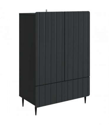 vidaXL Sideboard with Drawer Black 66 x 34.5 x 97 cm Engineered Wood