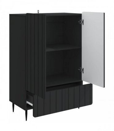 vidaXL Sideboard with Drawer Black 66 x 34.5 x 97 cm Engineered Wood