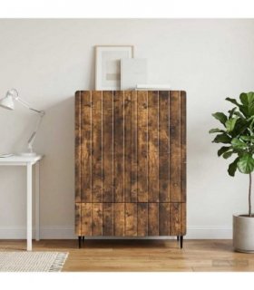 vidaXL Sideboard Smoked Oak 66 x 34.5 x 97 cm Engineered Wood