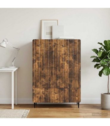 vidaXL Sideboard Smoked Oak 66 x 34.5 x 97 cm Engineered Wood