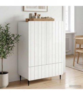 vidaXL Sideboard High Gloss White 66 x 34.5 x 97 cm Engineered Wood