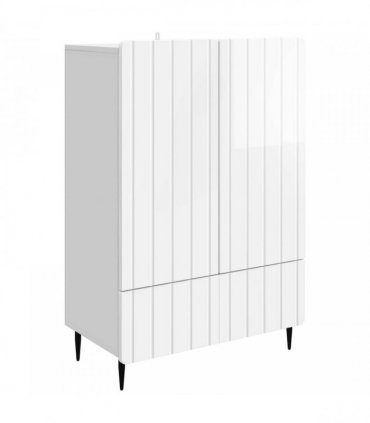 vidaXL Sideboard High Gloss White 66 x 34.5 x 97 cm Engineered Wood