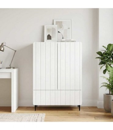 vidaXL Sideboard High Gloss White 66 x 34.5 x 97 cm Engineered Wood