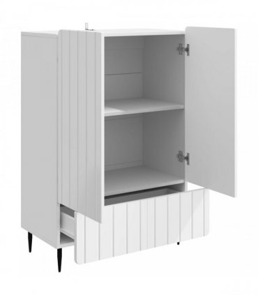 vidaXL Sideboard High Gloss White 66 x 34.5 x 97 cm Engineered Wood