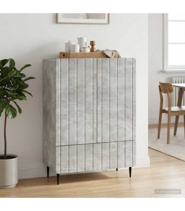 vidaXL Sideboard Concrete Grey 66 x 34.5 x 97 cm Engineered Wood