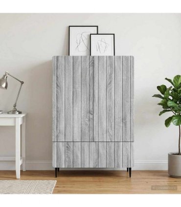 vidaXL Sideboard Grey Sonoma 66 x 34.5 x 97 cm Engineered Wood