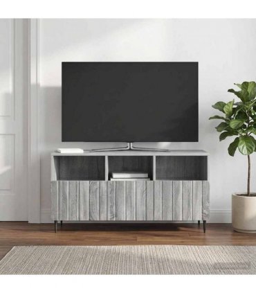 vidaXL TV Cabinet Grey Sonoma 102 x 34.5 x 50 cm Engineered Wood — V0672158303