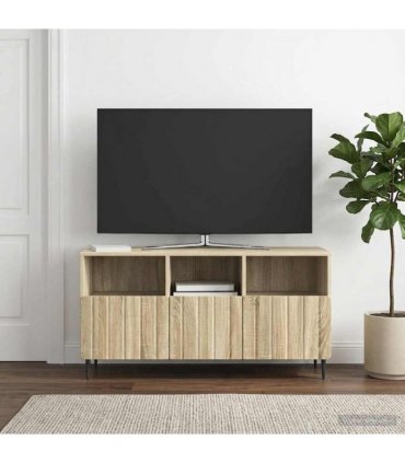 vidaXL TV Cabinet Sonoma Oak 102 x 34.5 x 50 cm Engineered Wood — V0672158305